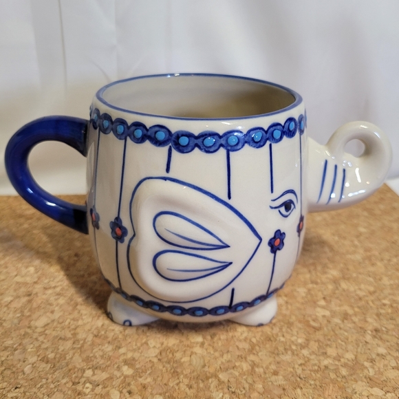 Yokohama Studio Elephant 16oz mug coffee, tea or plant hand painted Large 3D - Picture 8 of 10